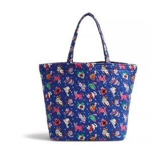 New Vera Bradley Christmas Catnip Cats Essential Grand Tote Large Bag Blue